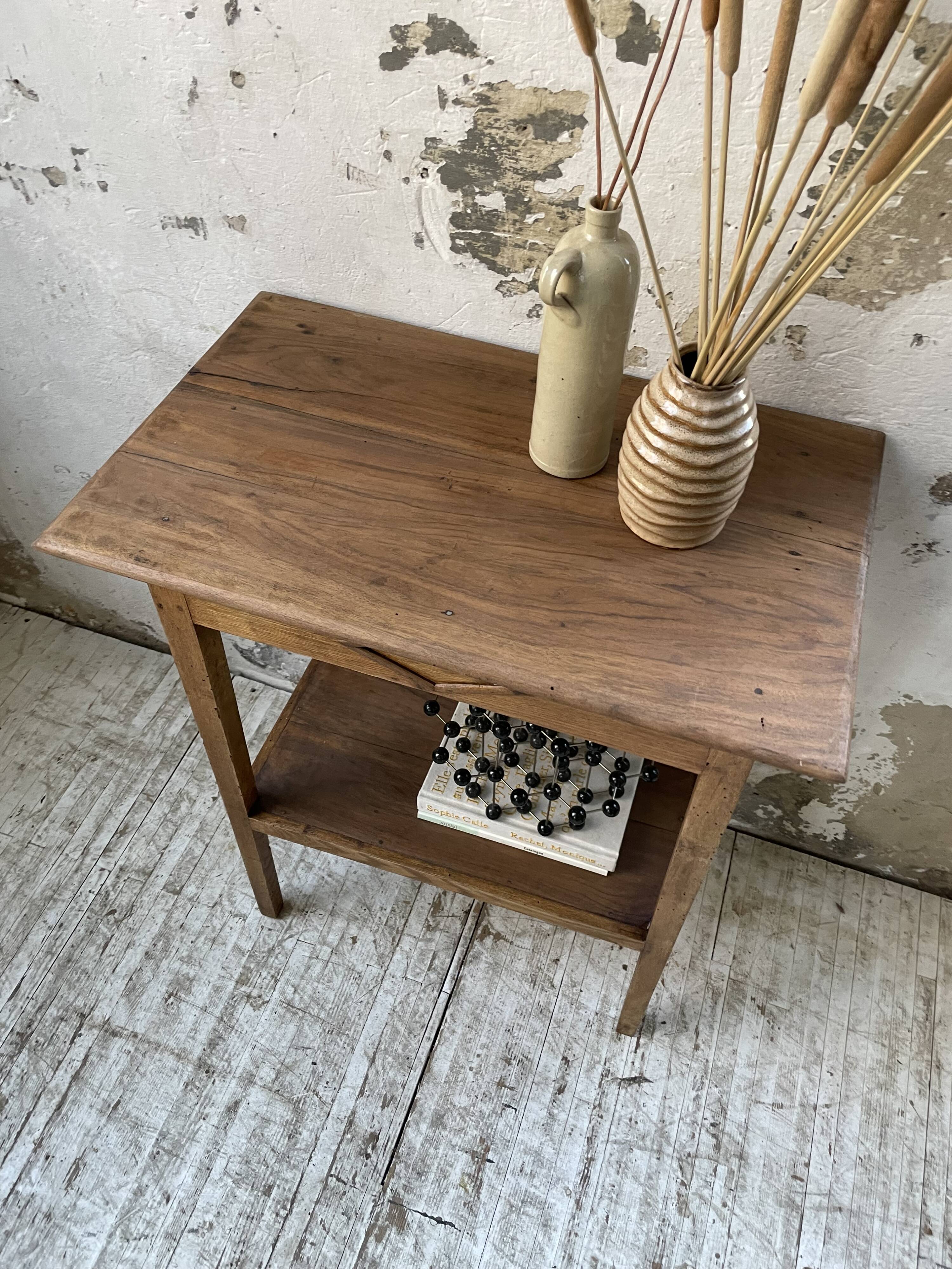 Oak spindle leg console table