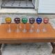 Many cut crystal Roemer glasses (Rhineland wine glasses)