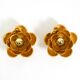 Two beautiful, large, gilt wall lamps, "Water Lily," Italy, 1960s