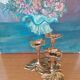 Brass candle holder three flowers