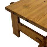 Vintage coffee table pinewood minimalist 1970s design