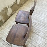 Pair of Aranjou elm “T” chairs
