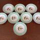 8 soup plates Fenal Badonviller "Birds" vintage 1950s