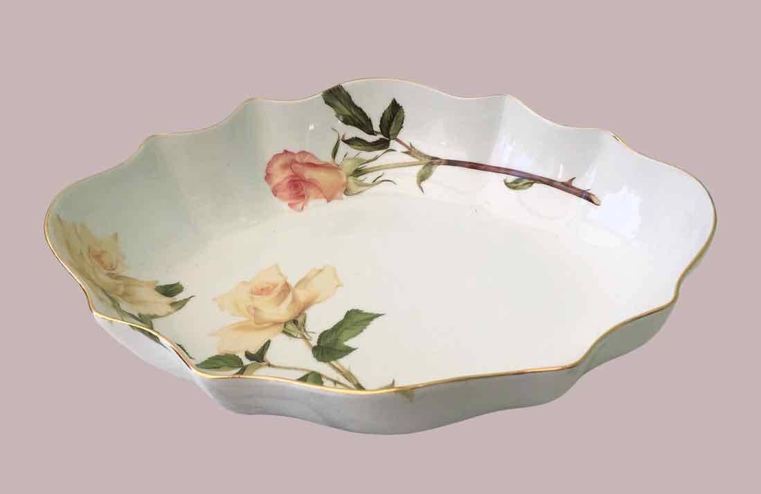 Hand painted porcelain fruit bowl