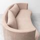Vintage curved sofa in brown fabric – Italian design from the 1970s modernism