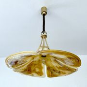 Suspension vintage XXL space age plexiglas & laiton Années 70