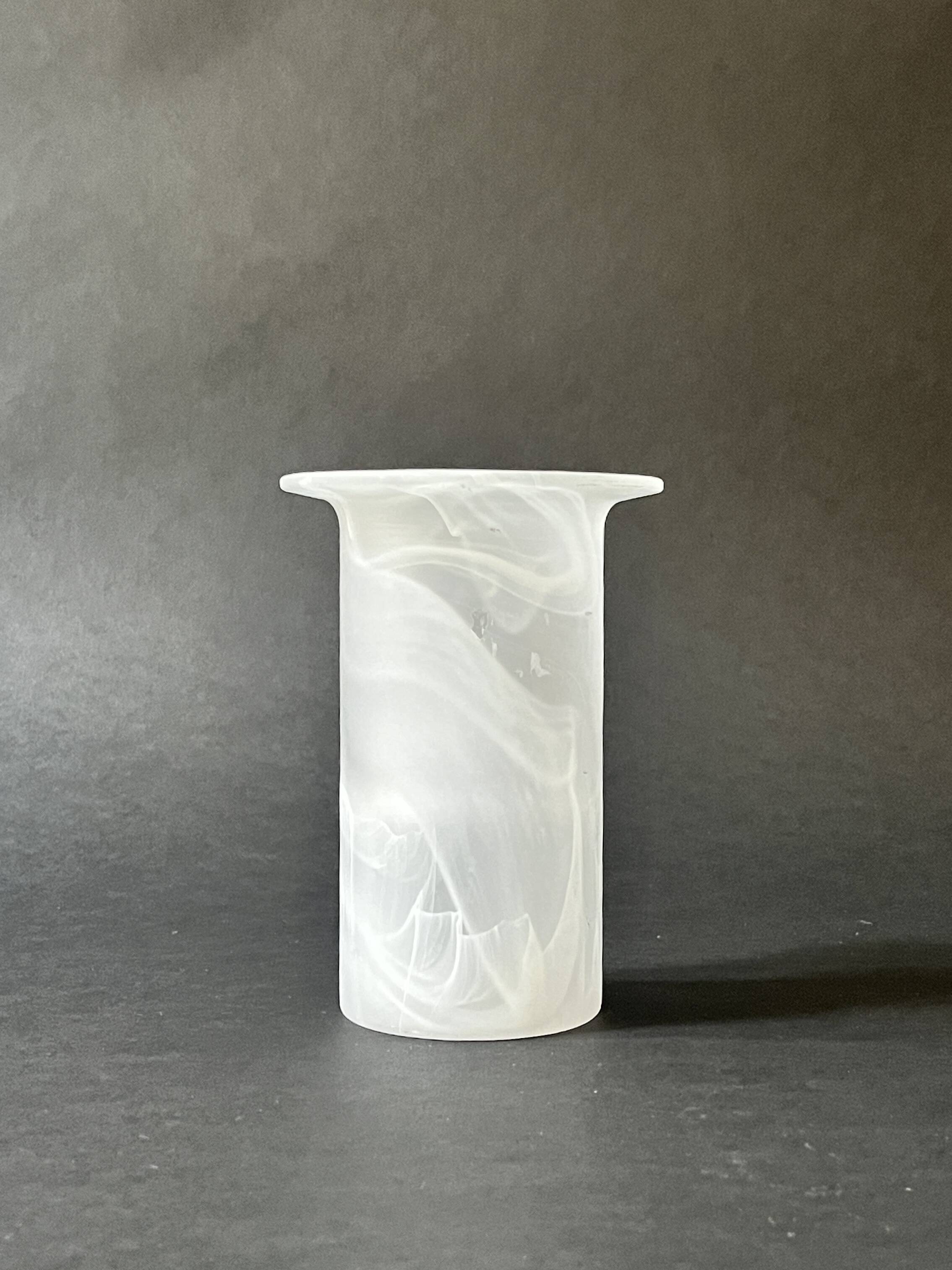 Vintage opaque frosted glass vase, 1960