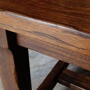 Brutalist rustic XXL farm table "Olavi" in stained elm NF furniture for 12 guests