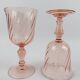 18 verres à pied rose rosaline