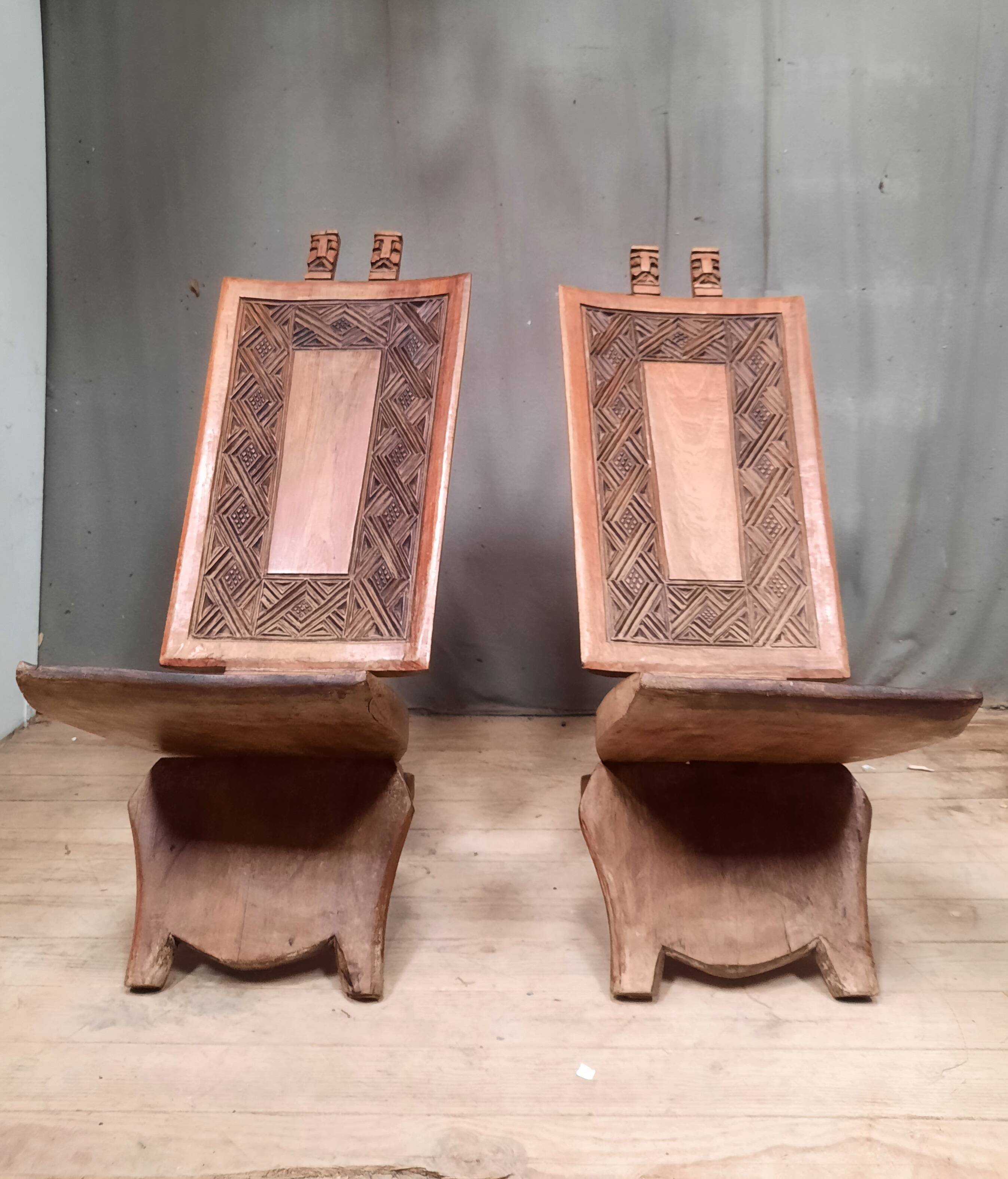 Pair of African seats