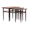 Ensemble de trois tables en palissandre, design danois, années 60, production: Danemark