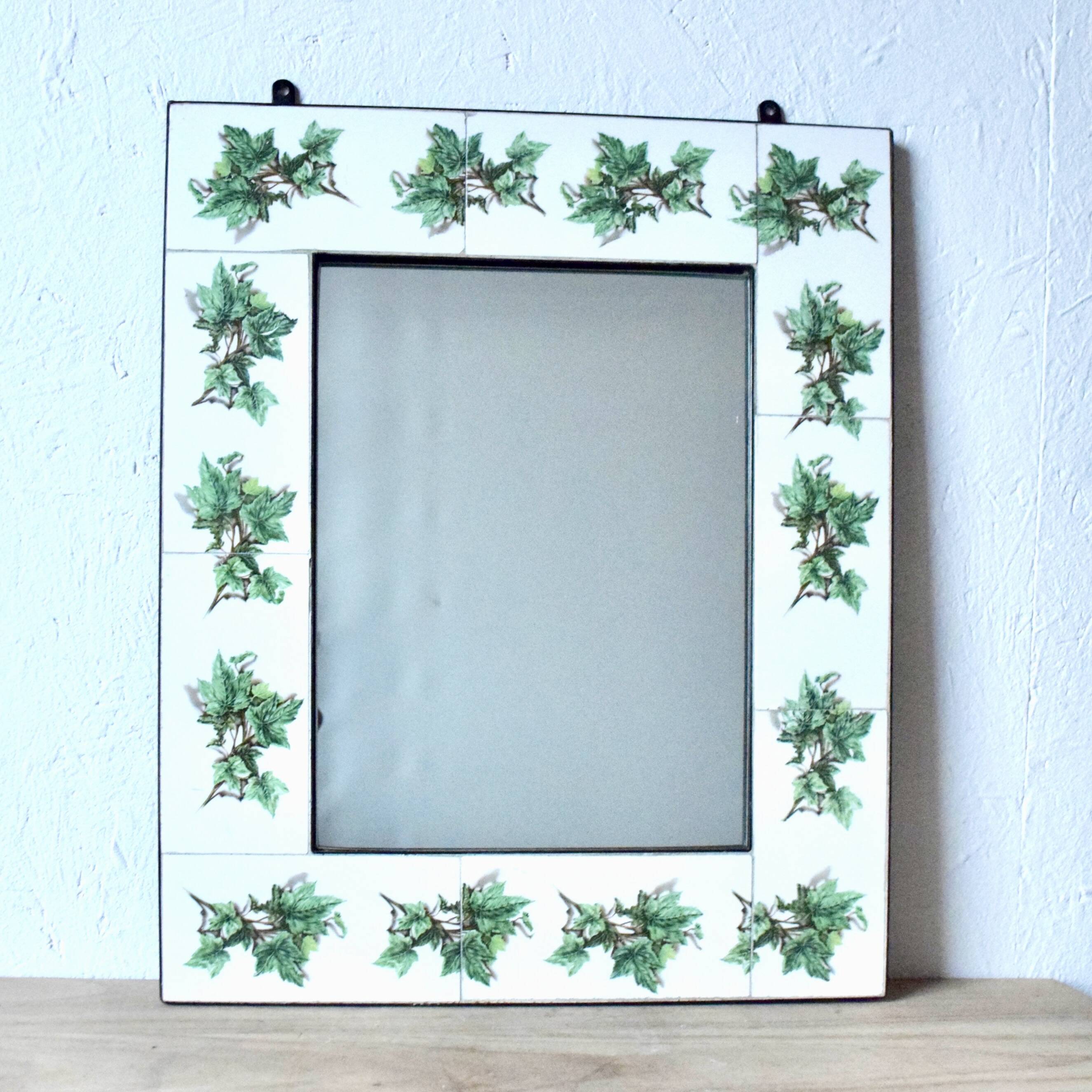Vintage ceramic wall mirror