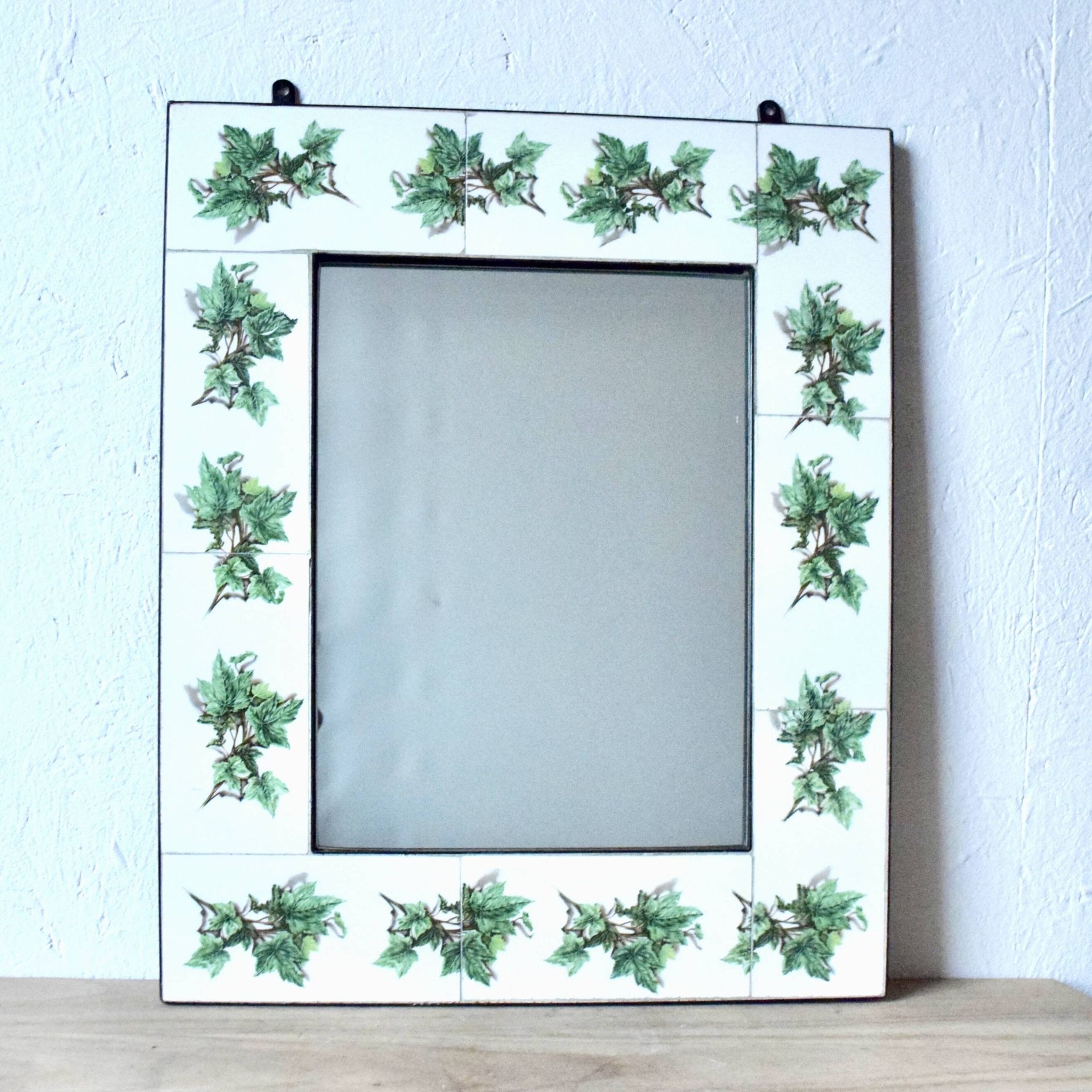 Vintage ceramic wall mirror