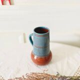 Vintage vase with handle Scandinavian ceramic Nittsjo Sweden