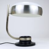 Oscar Torlasco black and nickel swivel desk lamp, Lumi Milano, Italy, 1960s.