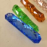 6 glass knife holders of colors