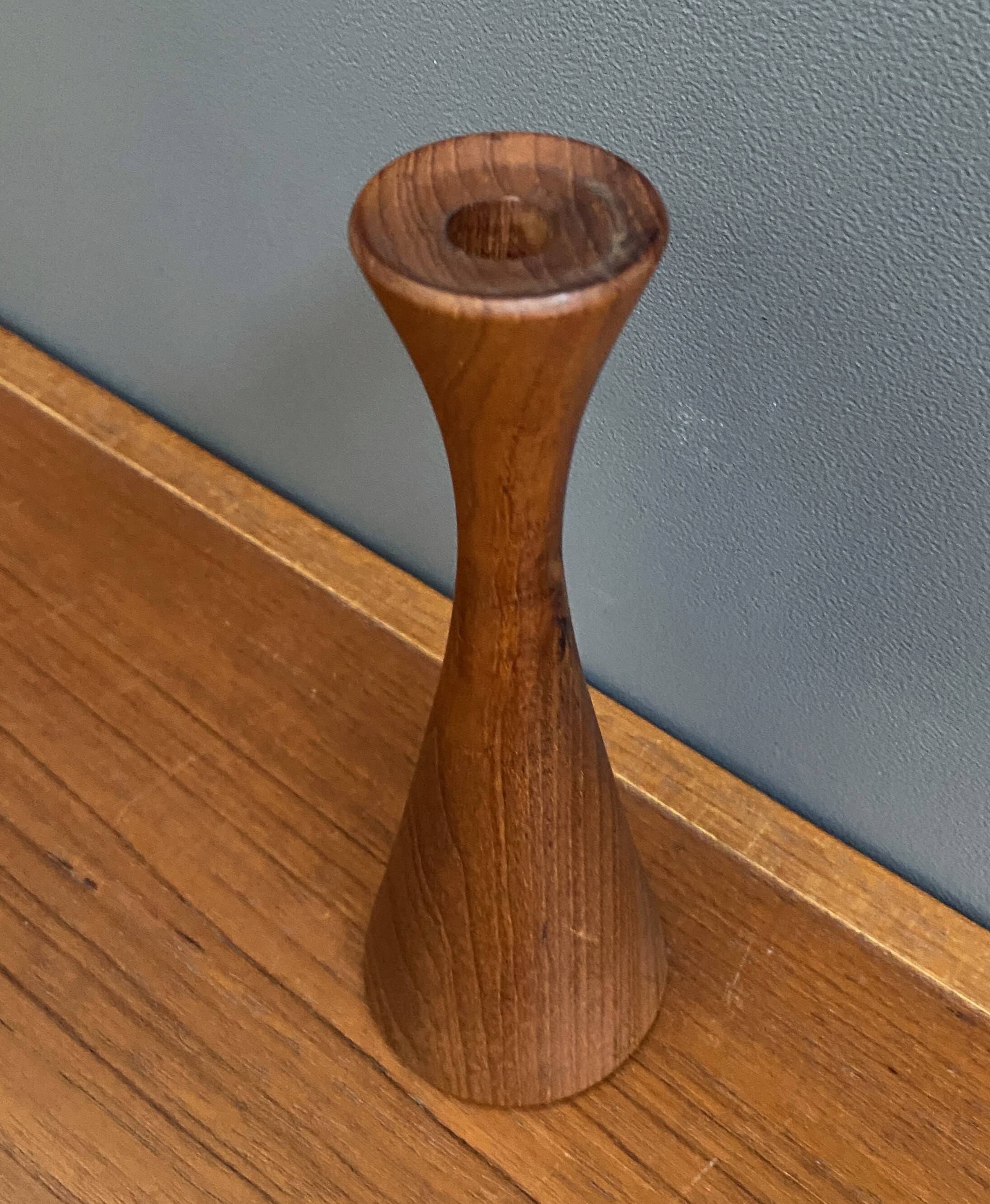 Teak candle stick 1960s