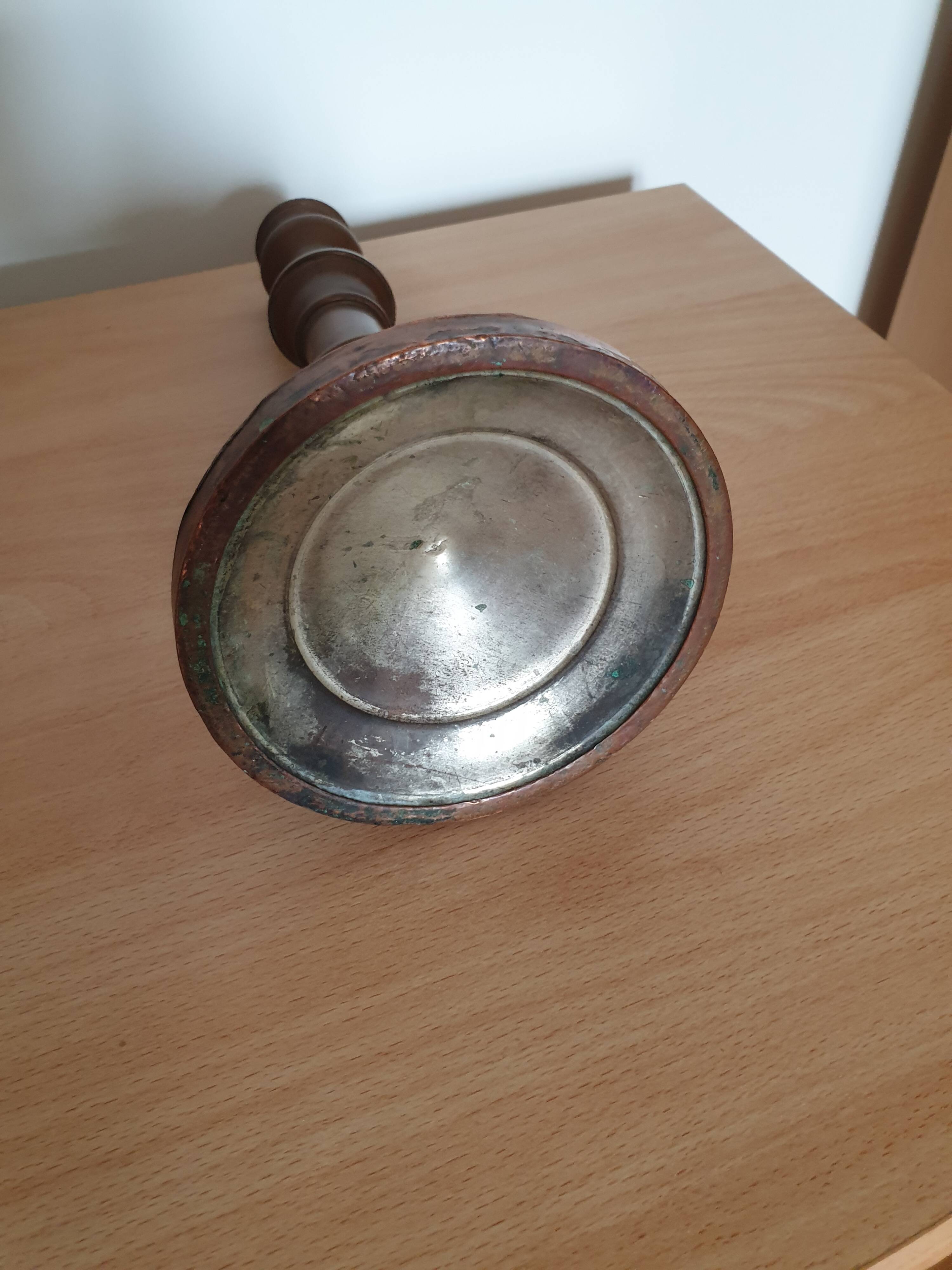 19th century red copper candlestick