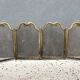 Antique brass fireplace screen from the 1920s, 4-panel fireplace screen