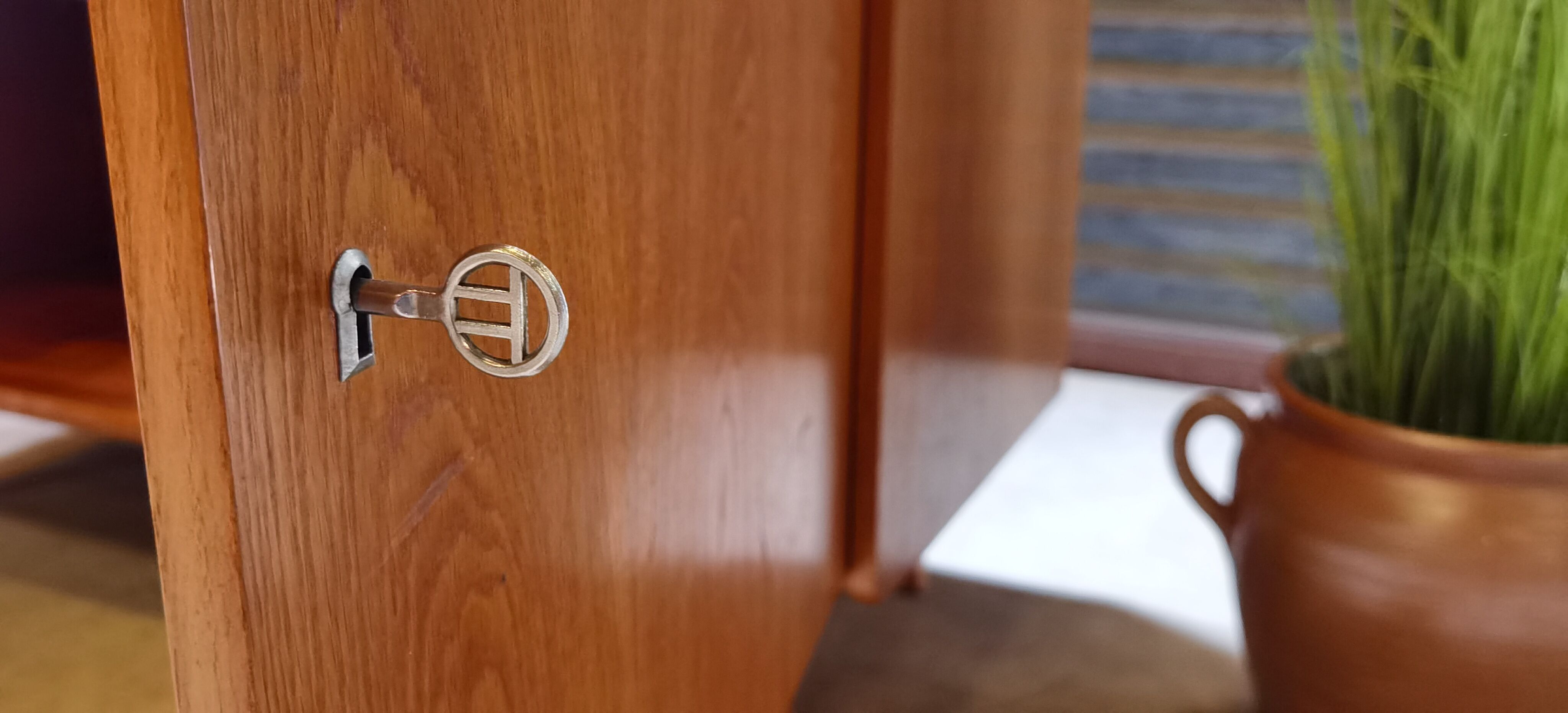 High buffet Biblitheque compass feet U 450 by Jiri Jiroutek for Interier Praha 1960