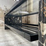 Coffee table year 80 Italian marble and glass