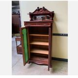 Antique Jugendstil display cabinet, vertical cabinet, Art Nouveau