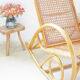 Rocking-chair ancien cannage et rotin bambou
