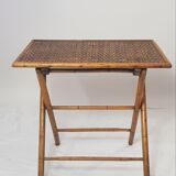 Folding side table bamboo 19th