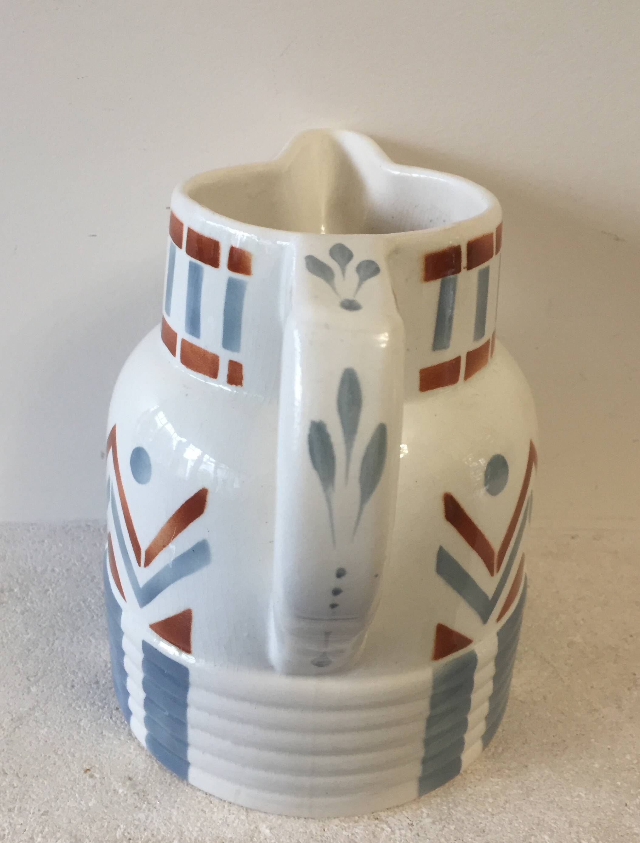 Pichet faïence de longwy - art déco -