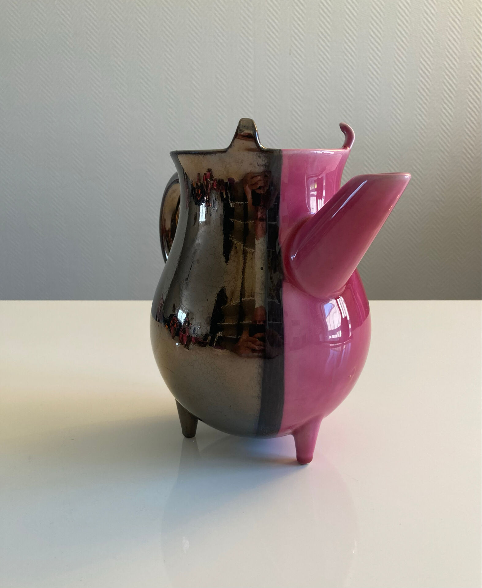 Service à Café /Thé en grès flammé / effets irisés - Atelier Vallauris