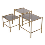 Brass nesting tables Hollywood Regency 1970s France