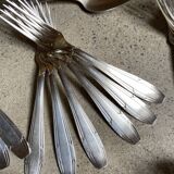 Silver metal cutlery art deco 63 pieces