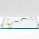 Transparent Glass Tray  Italy 1980s