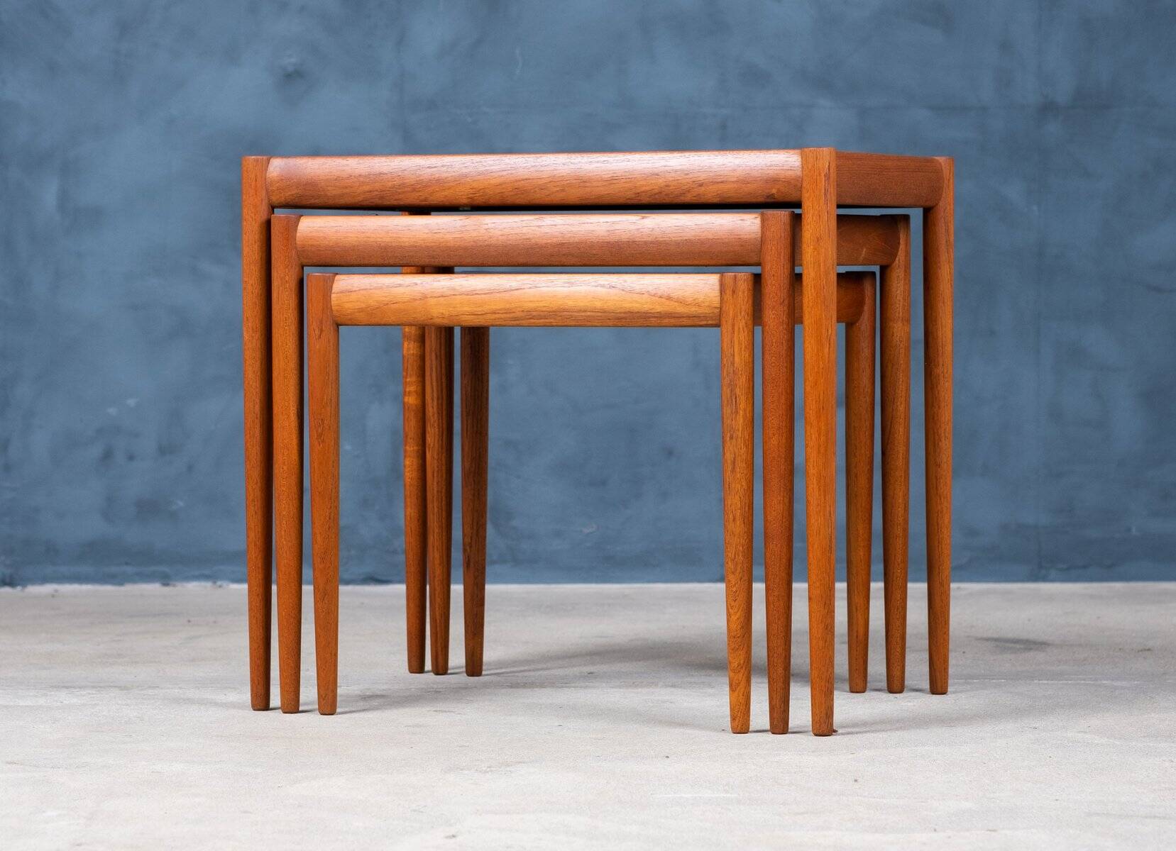 Tables Gigognes en Teck, Danemark, 1960s, Set de 3