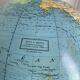 Vintage 1960 globe terrestrial world map Girard Barrère glass - 36 cm