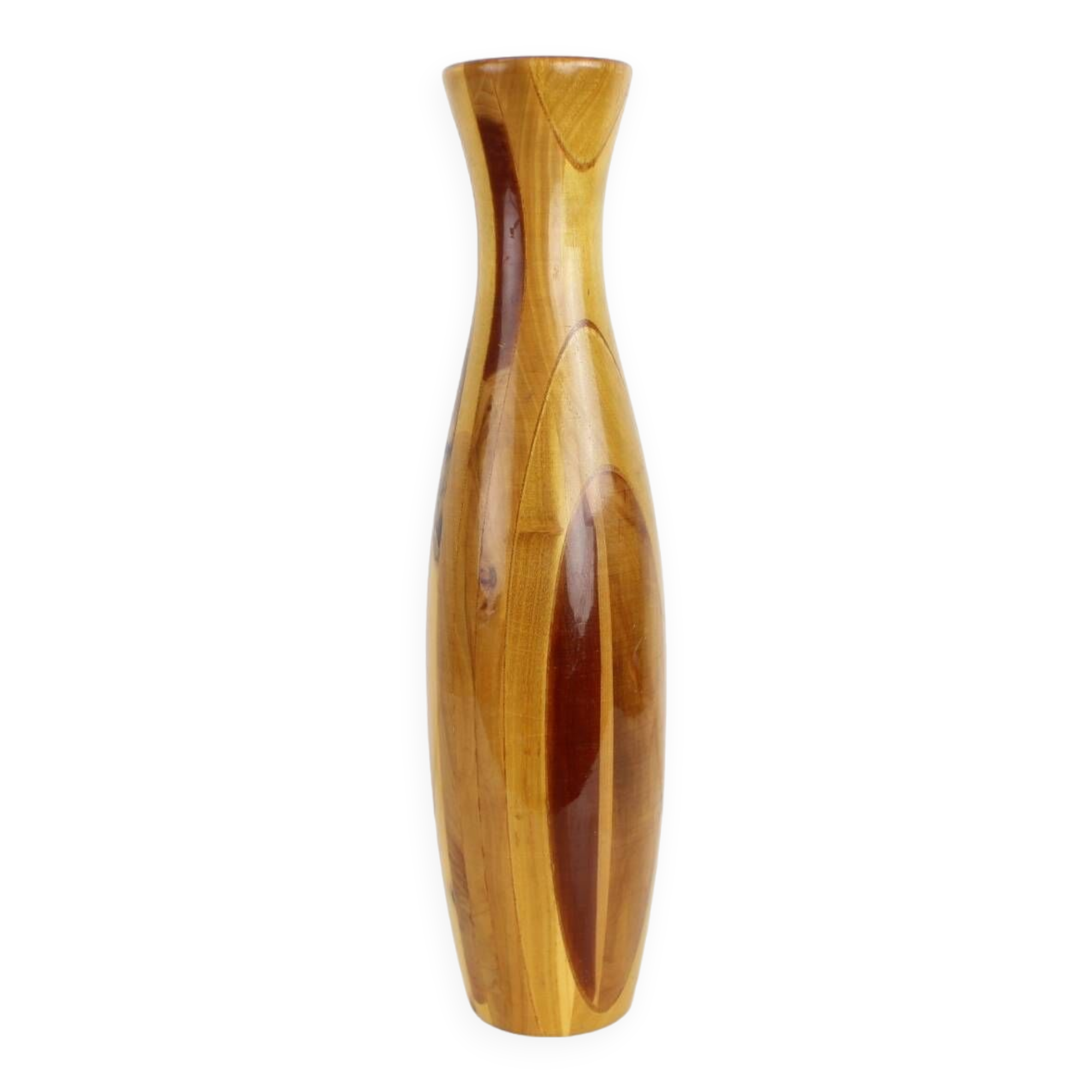 1970s Wooden Vase, Czechoslovakia