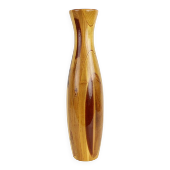 1970s Wooden Vase, Czechoslovakia