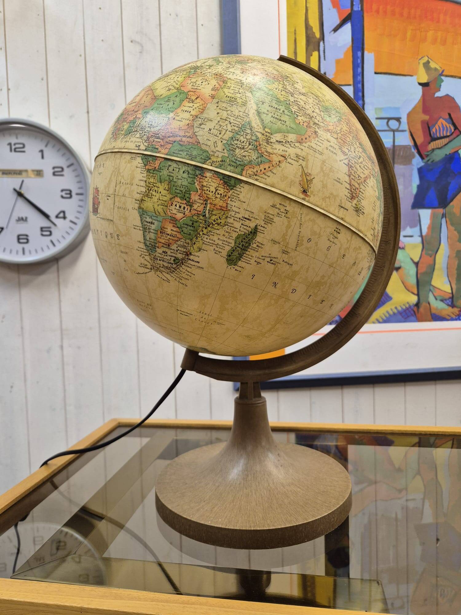 Old illuminated globe