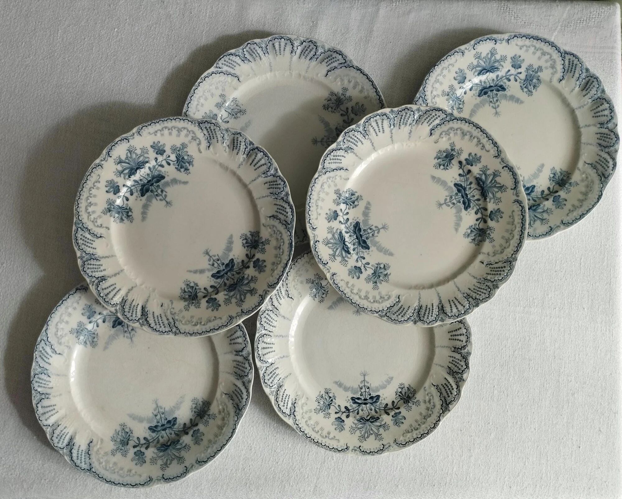 "Regency" - 6 dessert plates in ironstone St-Amand & Hamage