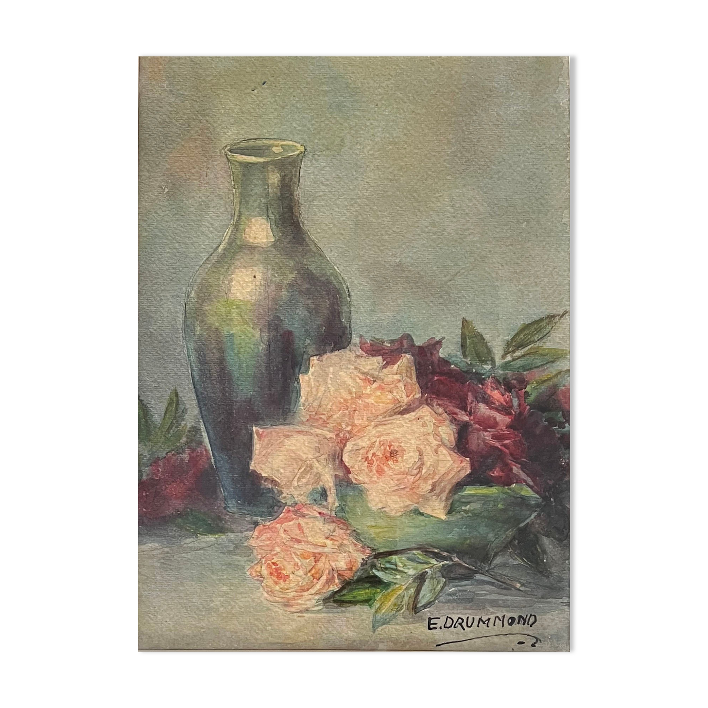 "Roses and vase" watercolor
