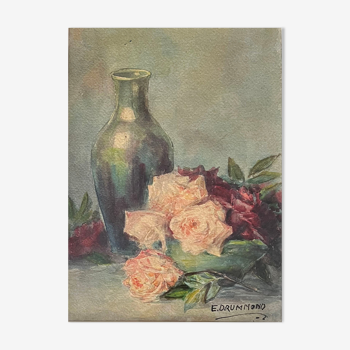"Roses and vase" watercolor