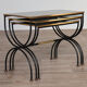 Vintage nesting tables in metal and black opaline glass 1950