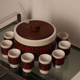 Punch set in ceramics - bowl & 11 cups - by Dümler & Breiden - Germany - 1960's