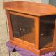 Showcase furniture, signed Ernest Ménard, Cherry, 4 glass shelving doors, Diamond shape