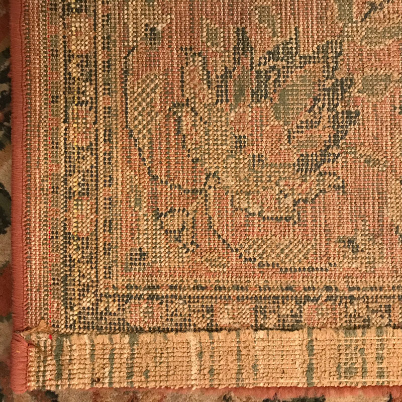 Pink and beige vintage carpet (198 x 286 cm)