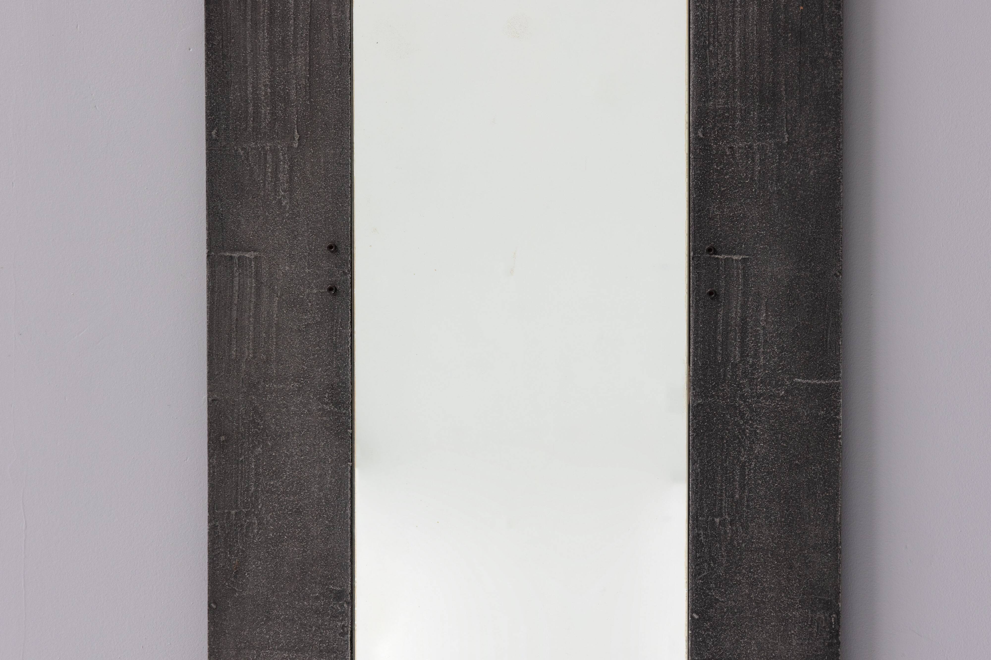 Cast Aluminum Mirror by Lorenzo Burchiellaro, Italy, 1970s