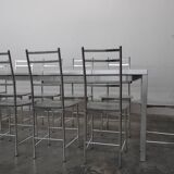 Bagutta Table and Aluminum Chairs by Opera Design for Ycami, 1980s, Set of 13