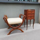 Massive walnut curule seat