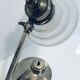 Modernist table lamp from the 30s and 40s in chrome-plated brass, molded glass lampshade