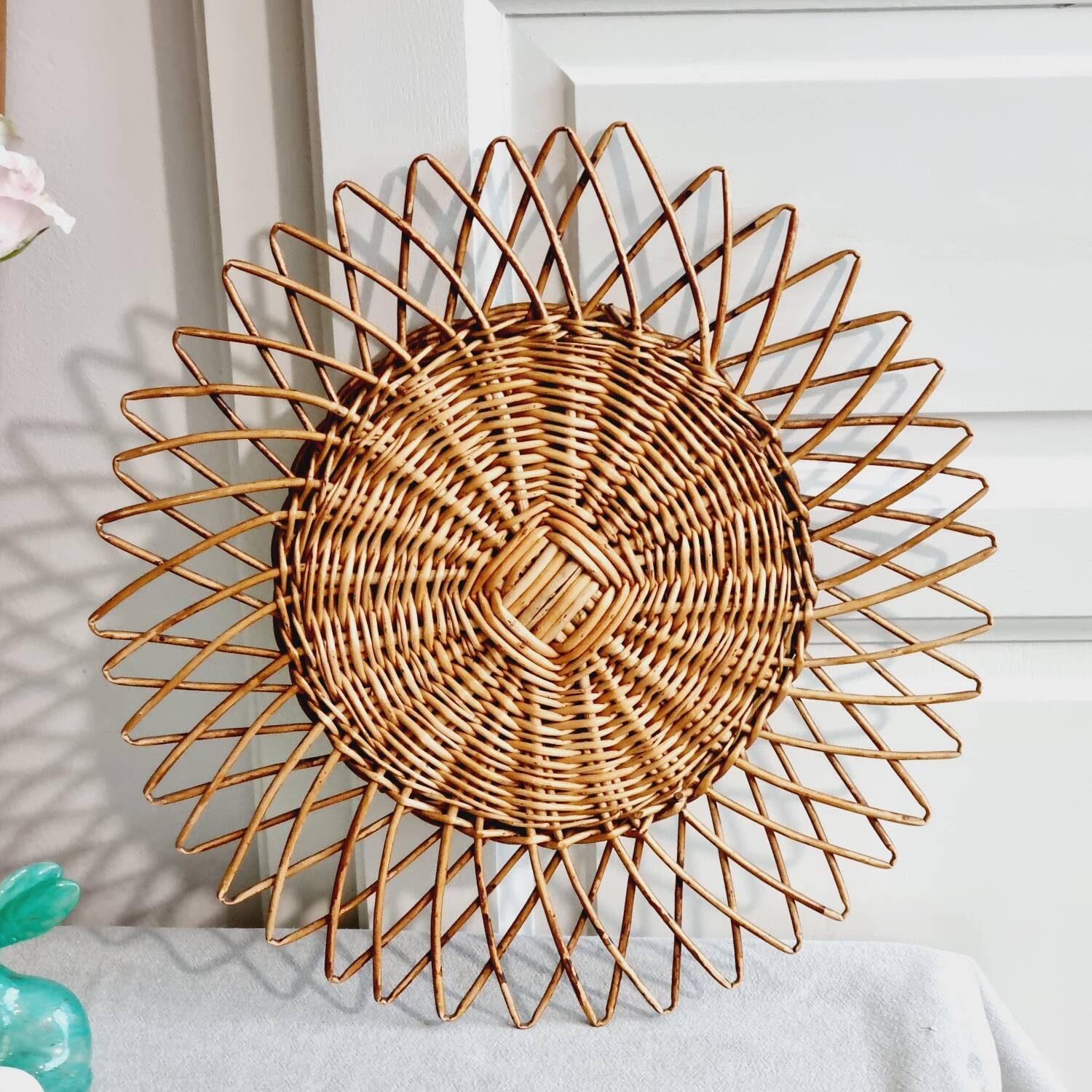 Rattan sun mirror